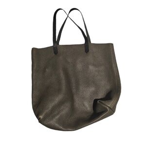Madewell grey pebbled leather utility tote